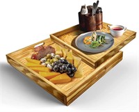 2pc Smooth Wood Serving Tray-Small & XL