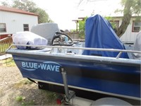 2001 Blue Wave 189T 115hp Evinrude & Trailer