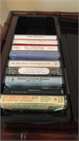Cassette Tape Holder w Assorted Cassette Tapes