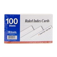 Bazic Index Cards 3 X 5 / 100-ct. Full Box