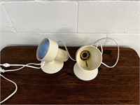 White Plastic Wall Sconce lamp downlight 1970s