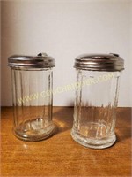 Vintage  Glass Canisters w/ Aluminum Lids 5.5"