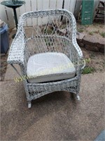 Vintage Whitw Wicker Rocking Chair