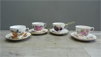 Four Tea Cups & Saucers