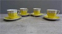 Set of Four Tea Cups & Saucers