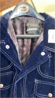 Mens large suede blue 1970 jacket with lining.