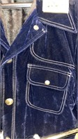 Mens large suede blue 1970 jacket with lining.