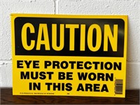 Plastic caution Eye Protection Must be worn