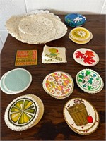 Vintage paper coasters mcm and paper doilies