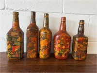 Vintage Decoupaged Bottle Art