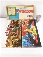 3 jeux de société vintage dont Monopoly, Clue