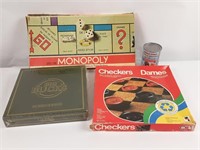 Monopoly, Big Bucks et jeu de dames vintage