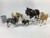 Collection de 5 bibelots de chevaux