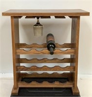 Wood Wine Bottles & Wine Glasses Holder