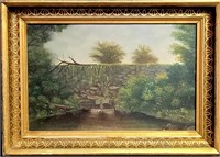 Vintage Dutch Landscape Oil on Board Painting