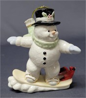 2011 Lenox Snowboarding Snowman Ornament