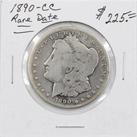 1890-CC Morgan Silver Dollar Coin Rare Date