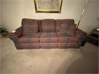 Plaid Fabric Couch 7ft