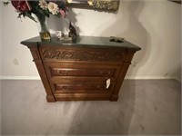 Marble Top 2-Drawer Cabinet