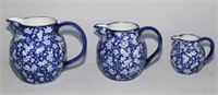 lot 3 ironstone pitchers late 20th century