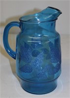 vintage Anchor Hocking blue glass pitcher