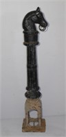 vintage horse head cast iron hitching post 52"h