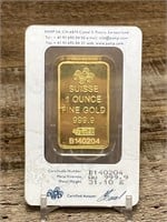 PAMP Suisse 1 Troy Oz .999 Fine PURE 24K Gold Bar