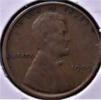 1909 VDB LINCOLN CENT XF