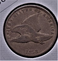 1858 FLYING EAGLE CENT VF