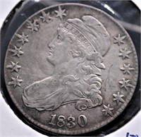 1830 BUST HALF DOLLAR XF