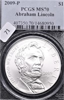 2009 P PCGS MS70 LINCOLN SILVER DOLLAR