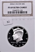 2004 S NGC PF69 UC SILVER KENNEDY HALF DOLLAR