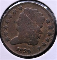 1829 HALF CENT VG