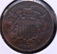 1964 TWO CENT PIECE  VF