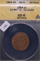 1864 ANAX G4 DETAILS TWO CENT