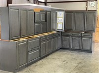 16pc New Castle Grey Solid Wood Kitchen Set w/