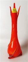 ORANGE ART GLASS VASE