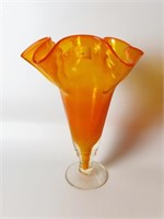 AMBER ART GLASS VASE