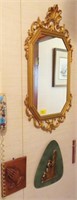 WALL MIRROR AND (2) PLAUQUES