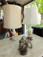 (2) ALADDIN TABLE LAMPS & SWAG LIGHT