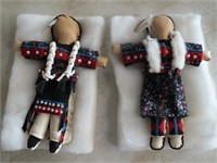TWO MINIATURE INDIAN WALL DOLLS