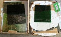 TWO BOXES OF STAINED GLASS