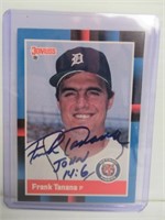 1988 Donruss Tigers Frank Tanana Signed Baseball