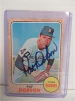 1968 Topps Tigers Pat Dobson Signed Baseball