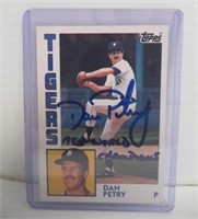 1984 Topps Tigers Dan Petry Signed Baseball Card.