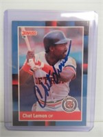 1988 Donruss Tigers Chet Lemon Signed Baseball