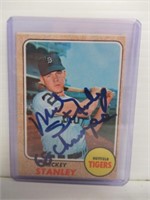 1968 Topps Tigers Mickey Stanley Signed Baseball