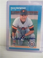 1987 Fleer Tigers Dave Bergman Signed Baseball