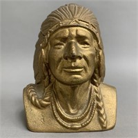Early Cast Steel Indian Chief Coin Bank