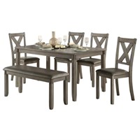 NEW LOCATION-6-Piece Pack Dinette Set, Gray